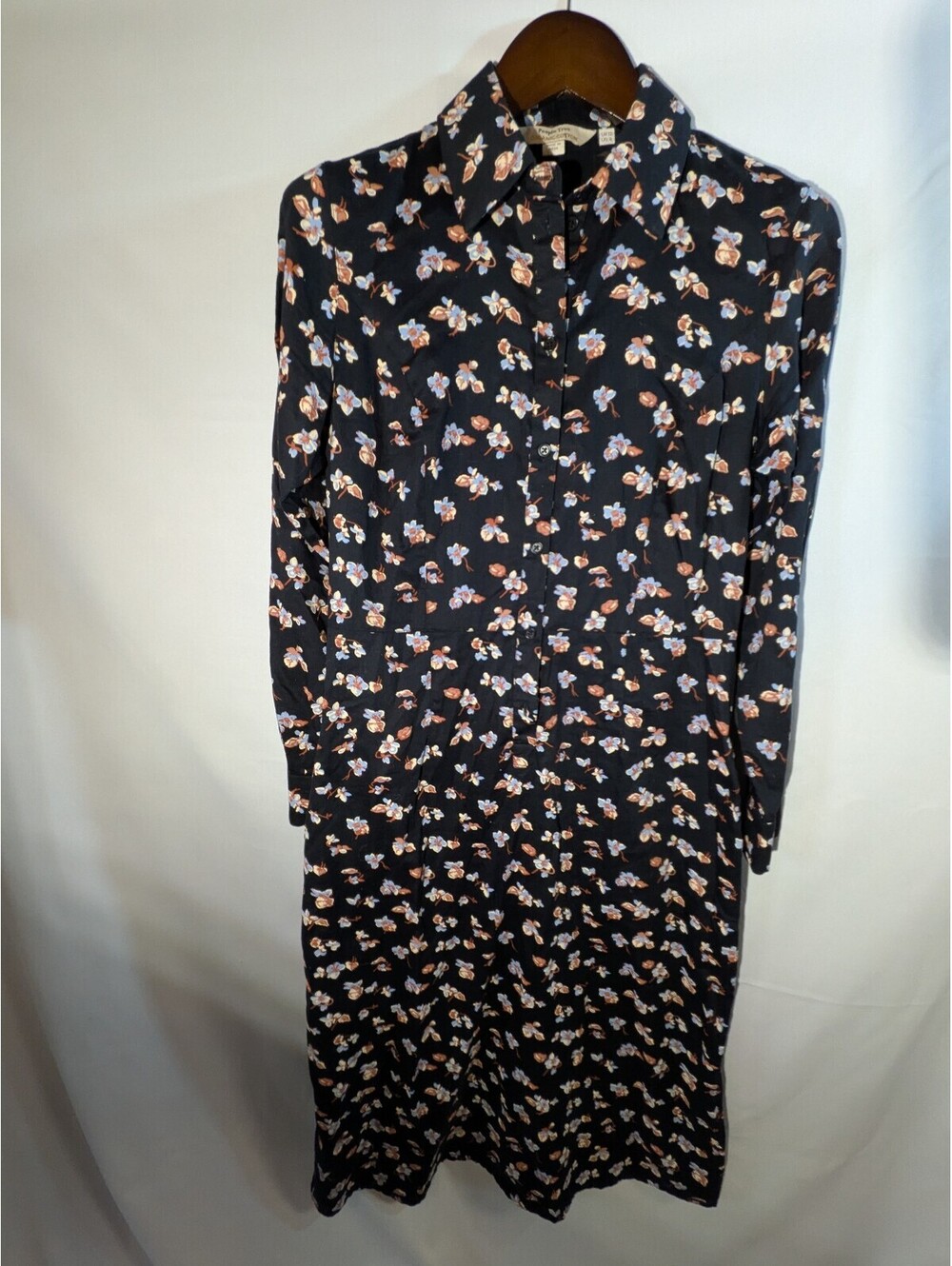 People Tree Organic Cotton Floral Button-Up Dress UK 12 / US 8